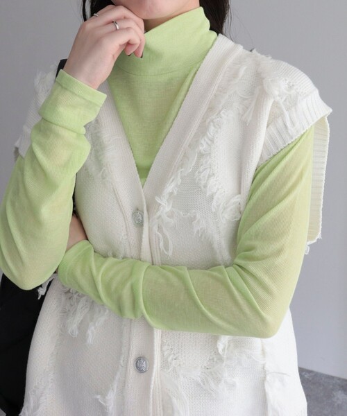 「fredy emue」 長袖カットソー 38 サックスブルー レディース_画像5