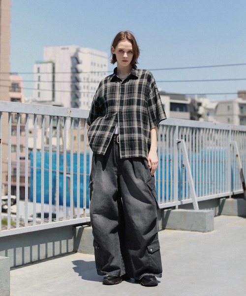 「ROCHEM」 半袖シャツ L ネイビー メンズ_画像9