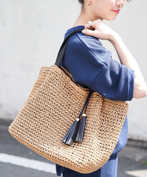 「FREAK'S STORE」 かごバッグ ONE SIZE ベージュ レディース_画像9