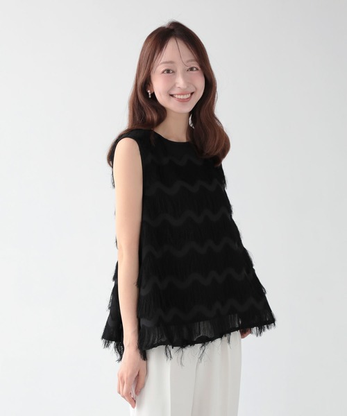 Mirenue ベスト ジレ 夏 フェザーフレアトップス レディース