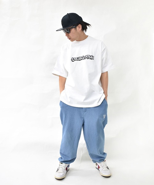 「DOUBLE STEAL」 半袖Tシャツ LARGE ブラック メンズ_画像8