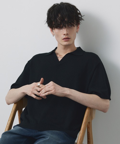 「CIYOT」 半袖ニット S グレー メンズ_画像2