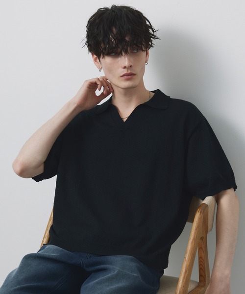 「CIYOT」 半袖ニット S グレー メンズ_画像8