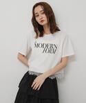 tシャツ 半袖 クロップドレースロゴTシャツ(...の詳細画像1