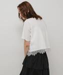 tシャツ 半袖 クロップドレースロゴTシャツ(...の詳細画像2