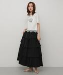 tシャツ 半袖 クロップドレースロゴTシャツ(...の詳細画像3