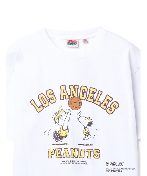 「PEANUTS」 半袖Tシャツ LL ネイビー メンズ_画像5