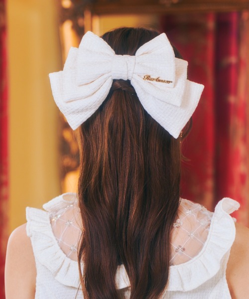 ReAmour ヘアクリップ ツイードビッグリボンバレッタ : ZOZOTOWN Yahoo