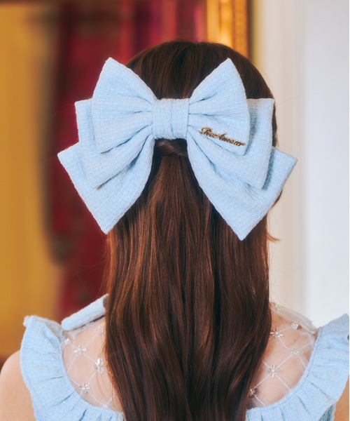 ReAmour ヘアクリップ ツイードビッグリボンバレッタ : ZOZOTOWN Yahoo