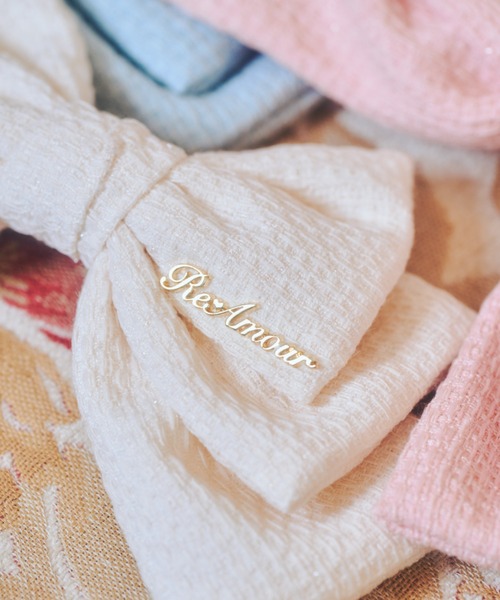 ReAmour ヘアクリップ ツイードビッグリボンバレッタ : ZOZOTOWN Yahoo