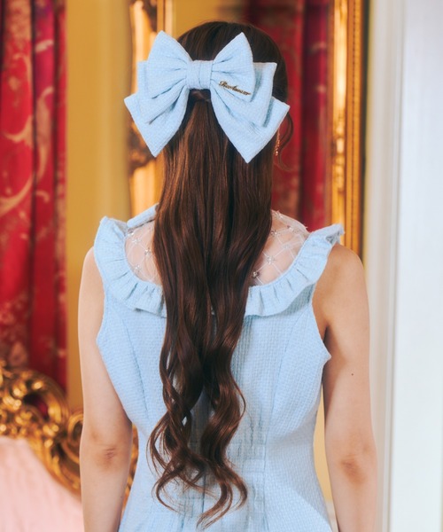 ReAmour ヘアクリップ ツイードビッグリボンバレッタ : ZOZOTOWN Yahoo