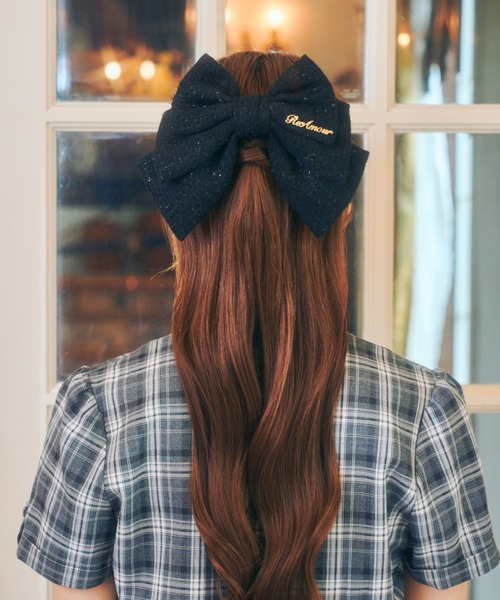 ReAmour ヘアクリップ ツイードビッグリボンバレッタ : ZOZOTOWN Yahoo