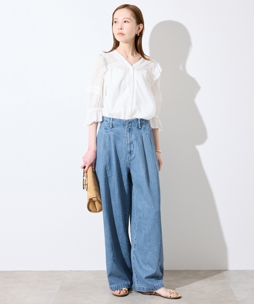 「SLOBE IENA」 デニムパンツ 40 ブルー レディース_画像2