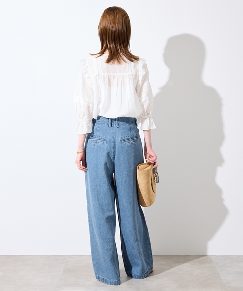 「SLOBE IENA」 デニムパンツ 40 ブルー レディース_画像3