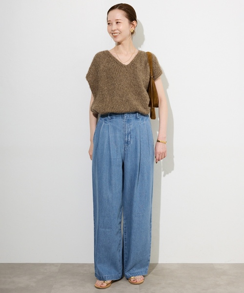 「SLOBE IENA」 デニムパンツ 40 ブルー レディース_画像5