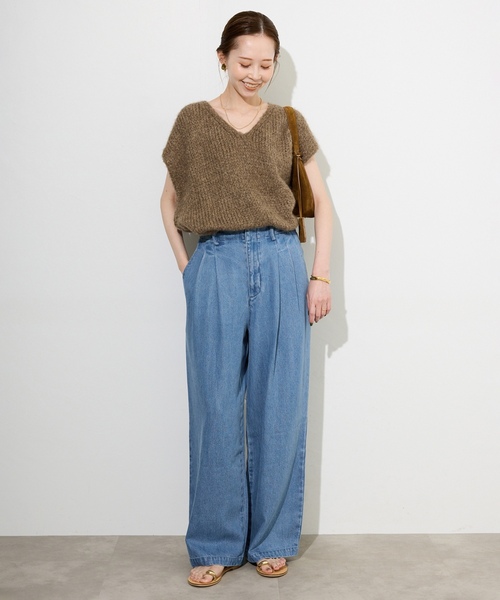 「SLOBE IENA」 デニムパンツ 40 ブルー レディース_画像6