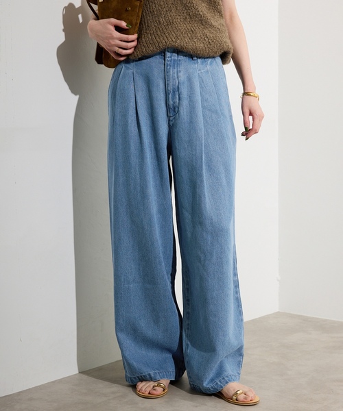 「SLOBE IENA」 デニムパンツ 40 ブルー レディース_画像8