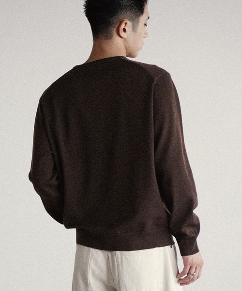 WYM LIDNM セーター ニット WOOL BLEND 14G HENLEY KNIT メンズ