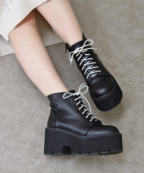 ブーツ レースアップ厚底ショートブーツ Zozotown Paypayモール店 通販 Paypayモール
