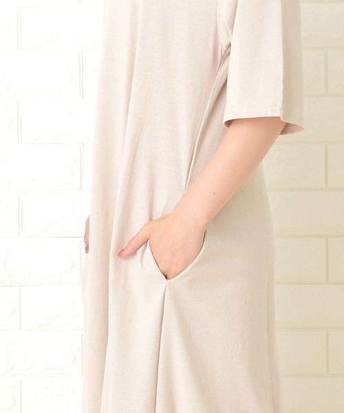Lace Ladies ワンピース 半袖ゆったりTシャツロングワンピース