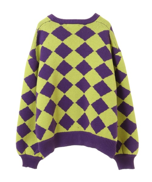 Candy Stripper カーディガン　長袖トップス　チェック柄　ボタン　紫 Candy Stripper カーディガン VVS KNIT レディース : ZOZOTOWN