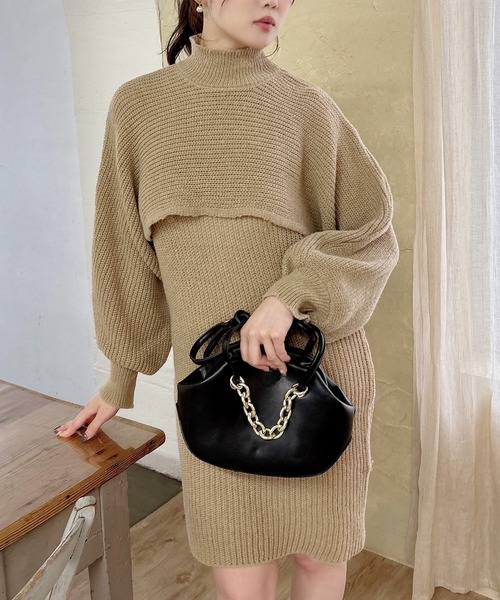 安い ワンピース MIIA タートルニット×ニットワンピース ZOZOTOWN : ワンピース