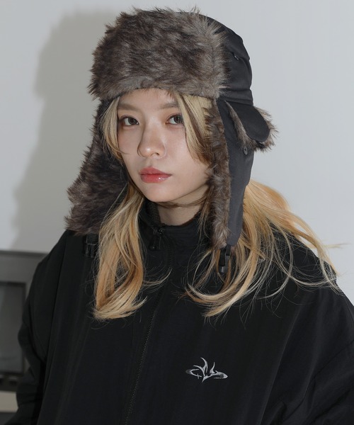 キャップ 帽子 Buyer's Select/撥水加工 2WAYフェイクファーフライト
