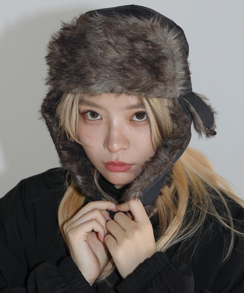 キャップ 帽子 Buyer's Select/撥水加工 2WAYフェイクファーフライト