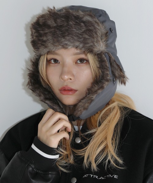 キャップ 帽子 Buyer's Select/撥水加工 2WAYフェイクファーフライト