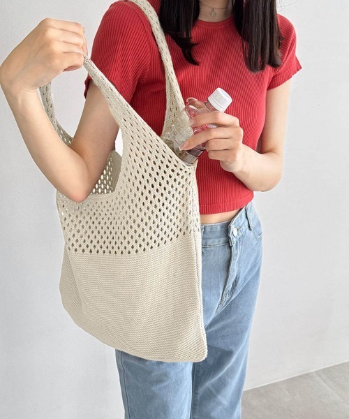 【新品未使用】Naptime ニットバッグ(ブルー) miniministore トートバッグ ニット編み バッグ鞄かばん