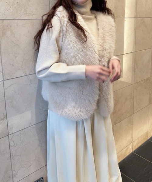 ベスト ジレ エコファーベスト ファージレ 体型カバー レディース