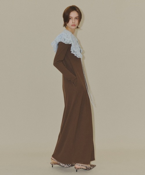 ワンピース 2way Uneck rib long dress/2way Uネックリブロングドレス