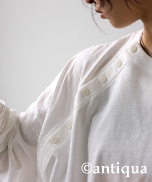 tシャツ 綿麻混ロングTシャツ レディース メンズ | antiqua | 09
