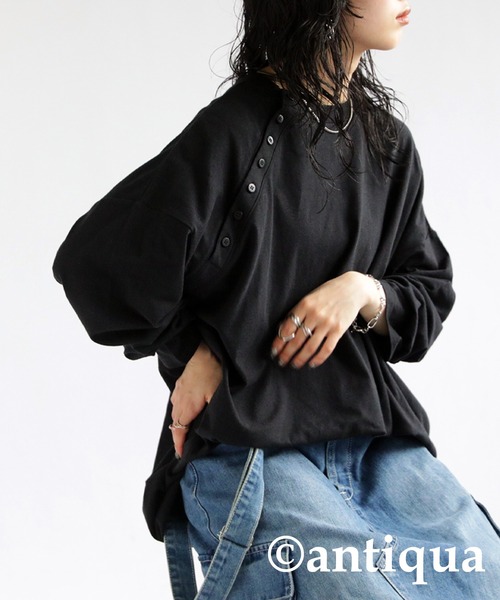 tシャツ 綿麻混ロングTシャツ レディース メンズ | antiqua | 16