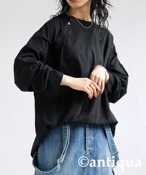 tシャツ 綿麻混ロングTシャツ レディース メンズ | antiqua | 14