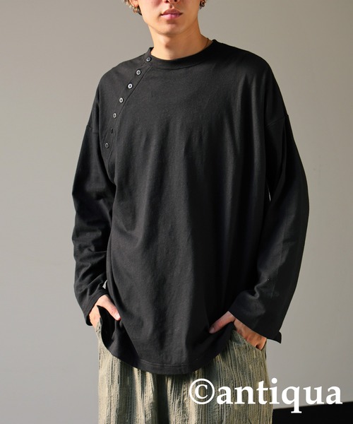 tシャツ 綿麻混ロングTシャツ レディース メンズ | antiqua | 20