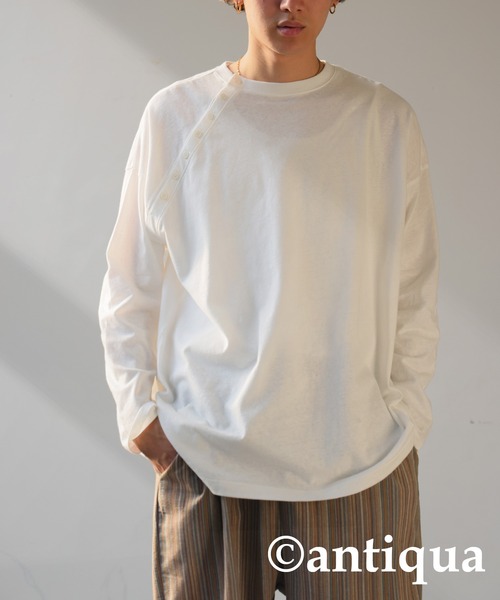 tシャツ 綿麻混ロングTシャツ レディース メンズ | antiqua | 10