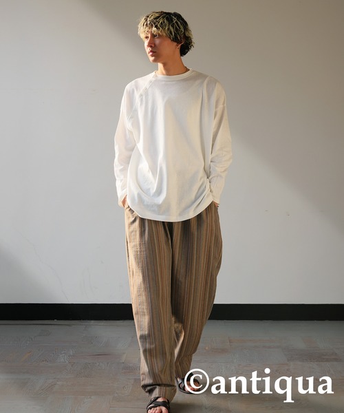 tシャツ 綿麻混ロングTシャツ レディース メンズ | antiqua | 11