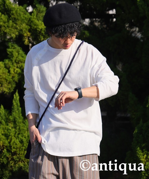 tシャツ 綿麻混ロングTシャツ レディース メンズ | antiqua | 12