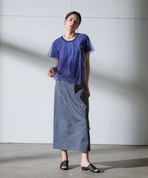 スカート s yuiさんコラボ ]バイアス切替えギャザースカート [M4191] | 大