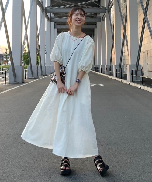 ロデオクラウンズワイドボウルDICKIESボリュームスリーブワンピース RODEO CROWNS WIDE BOWL DICKIESボリュームスリーブワンピース