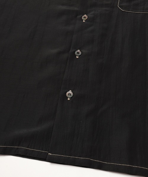 JieDa（ジエダ） シャツ 半袖 RAYON WOOL OPEN COLLAR SHIRT S/S