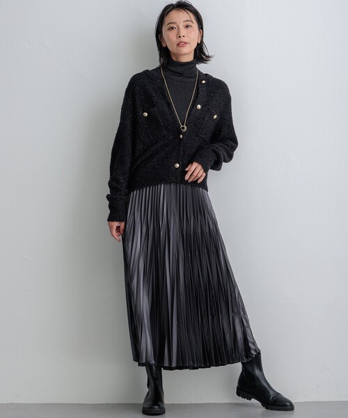 【洗える】ブークレラメニット カーディガン　23区 23区 カーディガン 「洗える」ブークレラメニット レディース