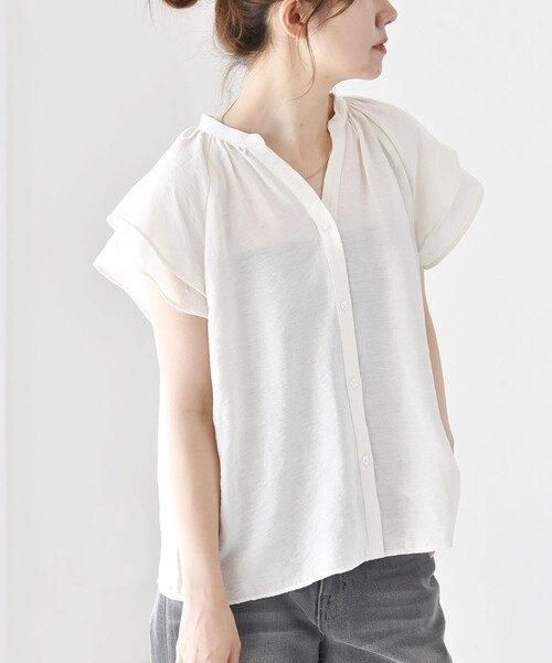 quaranciel ブラウス シャツ 半袖 quaranciel:「手洗い可能
