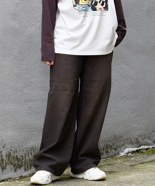 HALHAM ジーンズ vintage like over dye loose fit denim pants