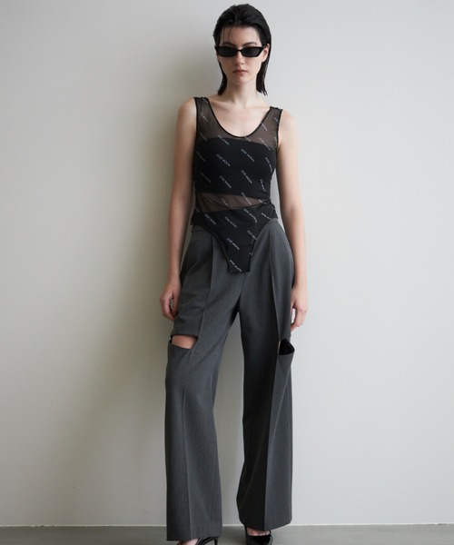 JOSE MOON タンクトップ ノースリーブ SHEER BODY SUITS/シアー