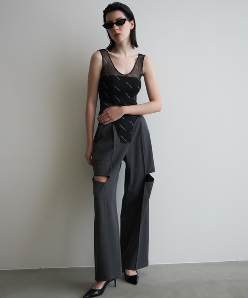 JOSE MOON タンクトップ ノースリーブ SHEER BODY SUITS/シアー