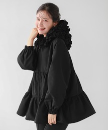 Fit more★　フリルフードティアードジャケット　新品　スプリングコート Fit more（フィットモア） コート アウター フリルフードティアード