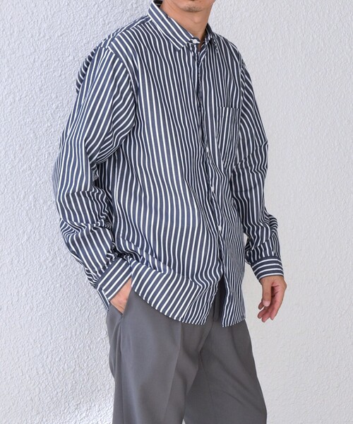 【新品】ジャス♡裾ストライププルオーバー THE Yon ブラウス シャツ ストールセットオーバーサイズストライプ