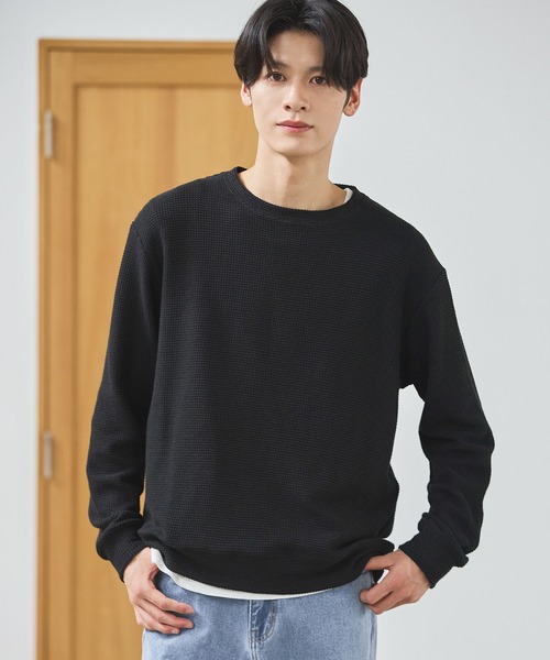 JOE MCCOY コットンクルーネックセーター ESSENTIALS WARDROBE セーター ニット コットンジャガード長袖